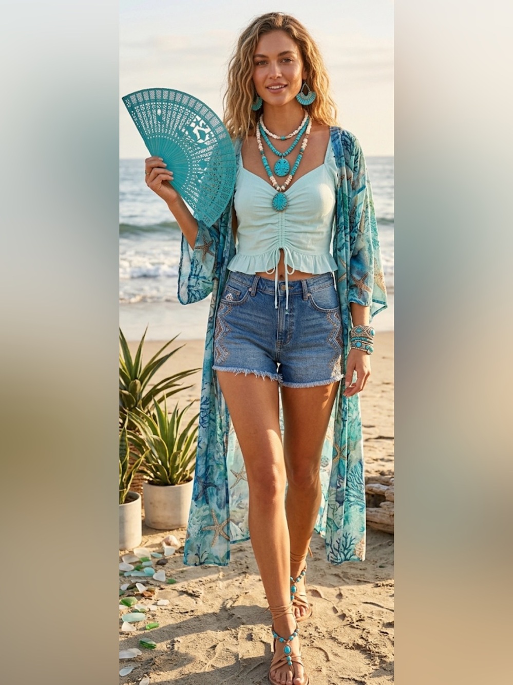 Abound soft green crop top M cottagecore seacore crop gypsy